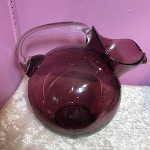 Cambridge Vintage Amethyst Ball Tilt Pitcher EUC Retro Original Glass Art Round